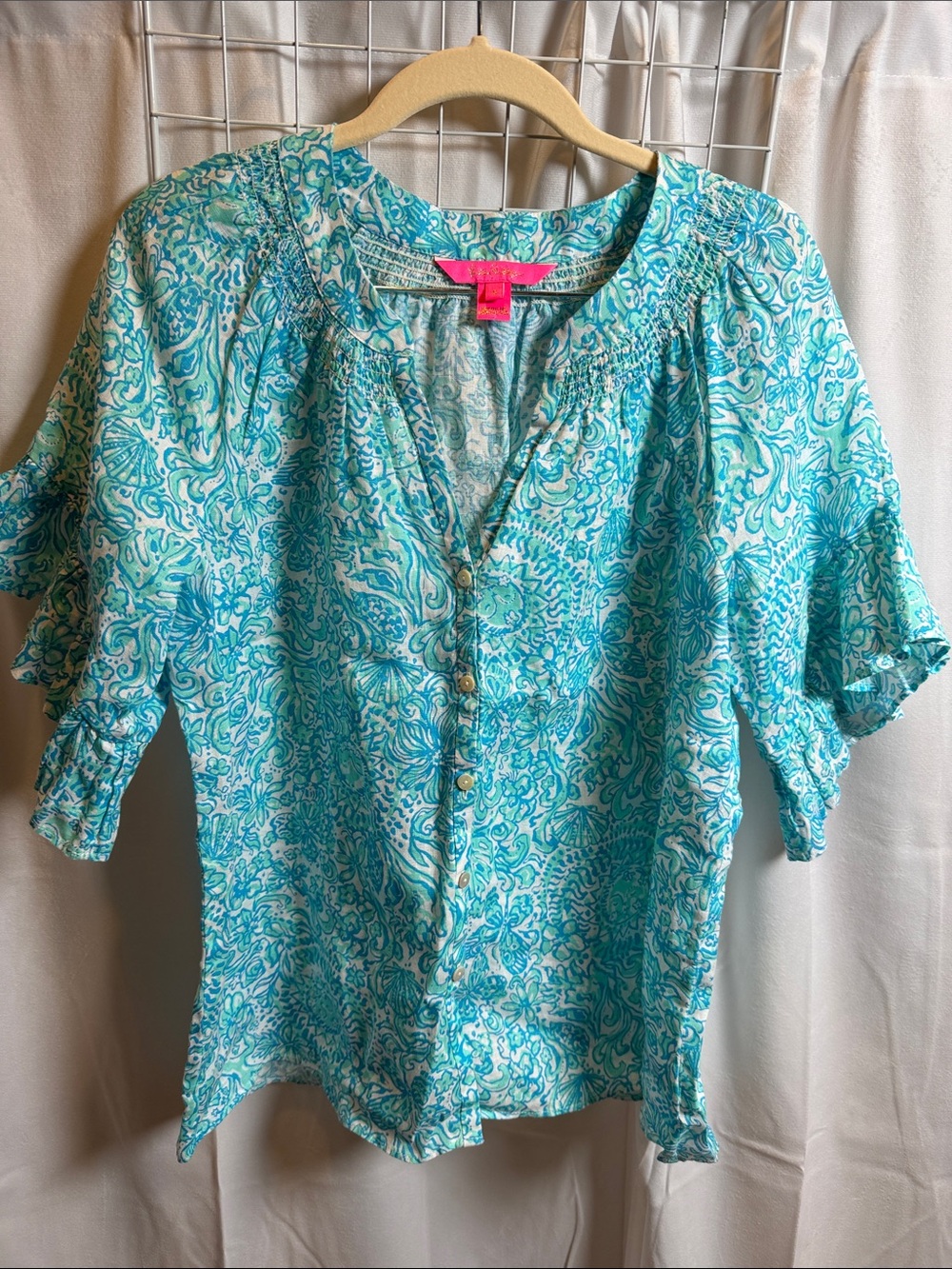 Lilly Pulitzer linen top shirt blouse